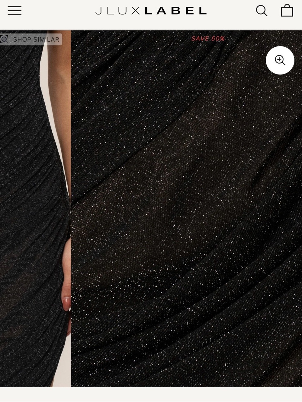 JLUXLABEL Strapless Black Ruched Bodycon Midi Dress - Picture 2 of 2